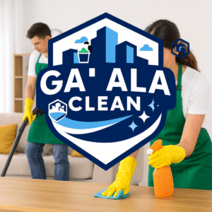 شركة تنظيف بنجران تقدم خدمات تنظيف منازل احترافية مع ظهور شعار Galala Clean بشكل واضح أثناء تنفيذ أعمال التنظيف داخل المنزل
