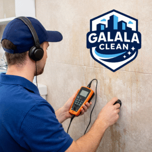 كشف تسربات المياه بنجران أثناء فحص الجدران بأجهزة إلكترونية حديثة لتحديد أماكن التسرب بدقة