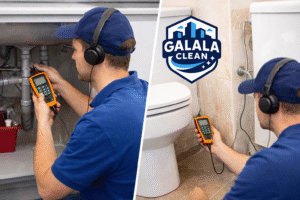 كشف تسربات المياه بنجران تقوم بفحص المطابخ والحمامات للكشف عن التسربات المخفية بدون تكسير