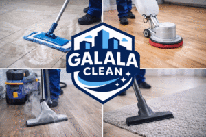 شركة تنظيف بسلطانة – نجران تنظيف الأرضيات بمختلف أنواعها باستخدام معدات حديثة مع شعار الجلالة كلين